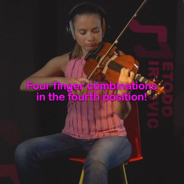 Lesson 050:Four finger combinations in the fourth position! - violino online, play violin online,   - tocar violin online, уроки игры на скрипке, Metodo Mirkovic - cours de violon en ligne, geige online lernen