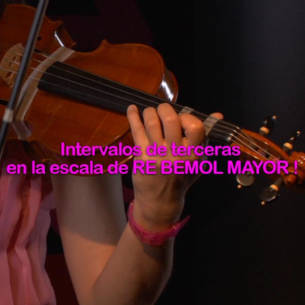103: intervalos  de    terceras    en    la    escala    de       RE    BEMOL    MAYOR    ! - violino online, play violin online,   - tocar violin online, уроки игры на скрипке, Metodo Mirkovic - cours de violon en ligne, geige online lernen