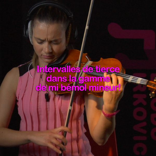 Leçon 106: Intervalles de tierce dans la gamme de mi bémol mineur! - violino online, play violin online,   - tocar violin online, уроки игры на скрипке, Metodo Mirkovic - cours de violon en ligne, geige online lernen
