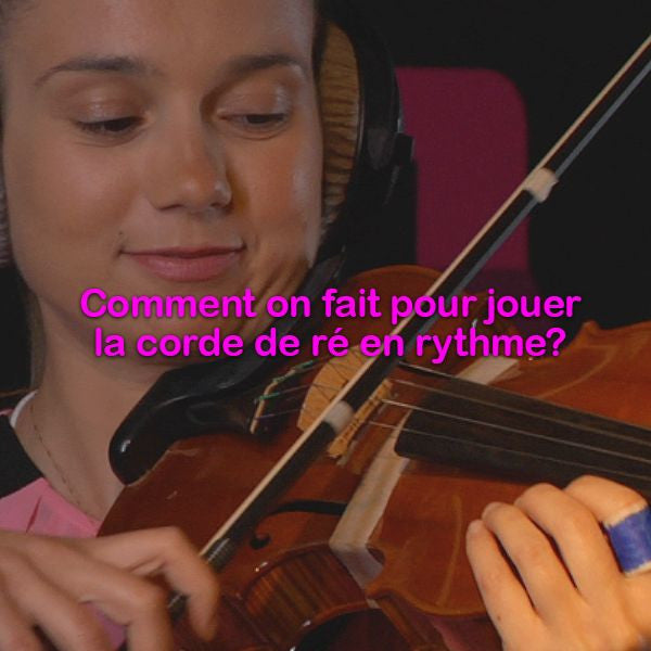 Leçon 010c: Comment on fait pour jouer la corde de ré en rythme? - violino online, play violin online,   - tocar violin online, уроки игры на скрипке, Metodo Mirkovic - cours de violon en ligne, geige online lernen