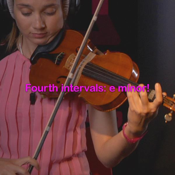 Lesson 110: Fourth intervals:e minor! - violino online, play violin online,   - tocar violin online, уроки игры на скрипке, Metodo Mirkovic - cours de violon en ligne, geige online lernen