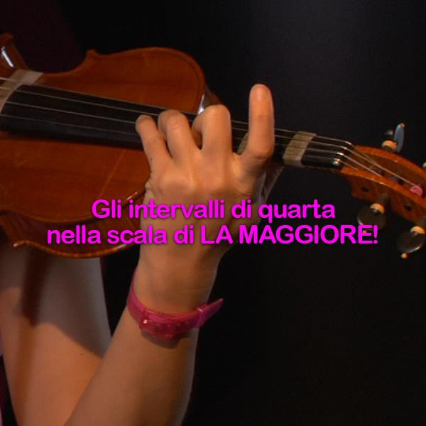 Lezione 113: Gli intervalli di quarta nella scala di LA MAGGIORE! - violino online, play violin online,   - tocar violin online, уроки игры на скрипке, Metodo Mirkovic - cours de violon en ligne, geige online lernen