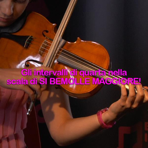 Lezione 117: Gli intervalli di quarta nella scala di SI BEMOLLE MAGGIORE! - violino online, play violin online,   - tocar violin online, уроки игры на скрипке, Metodo Mirkovic - cours de violon en ligne, geige online lernen