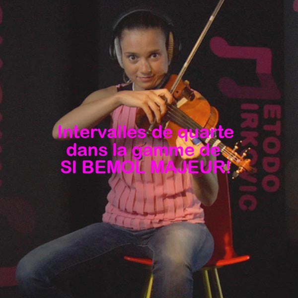 Leçon 117: Intervalles de quarte dans la gamme de SI BEMOL MAJEUR! - violino online, play violin online,   - tocar violin online, уроки игры на скрипке, Metodo Mirkovic - cours de violon en ligne, geige online lernen
