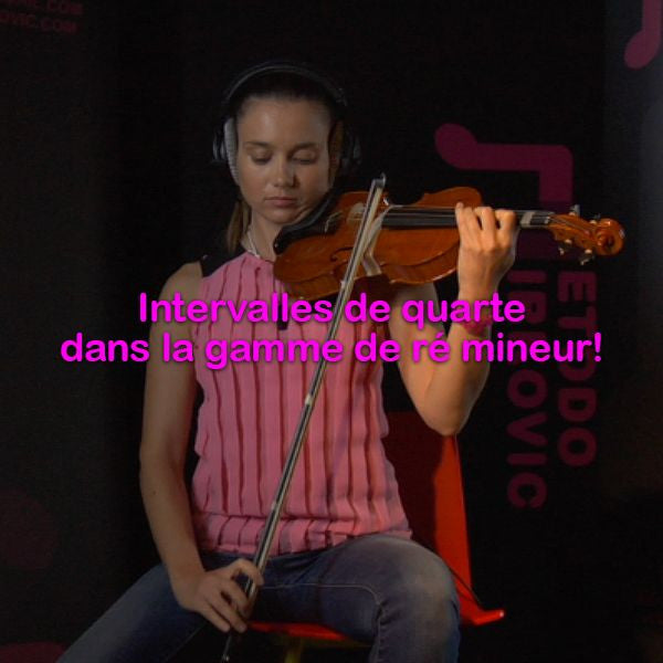 Leçon 116: Intervalles de quarte dans la gamme de ré mineur! - violino online, play violin online,   - tocar violin online, уроки игры на скрипке, Metodo Mirkovic - cours de violon en ligne, geige online lernen