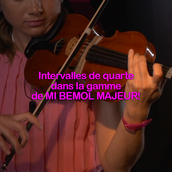 Leçon 119: Intervalles de quarte dans la gamme de MI BEMOL MAJEUR ! - violino online, play violin online,   - tocar violin online, уроки игры на скрипке, Metodo Mirkovic - cours de violon en ligne, geige online lernen
