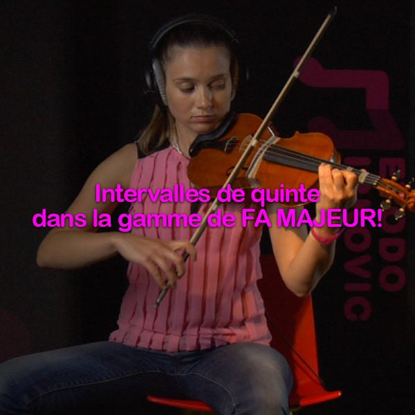 Leçon 123: Intervalles de quinte dans la gamme de FA MAJEUR! - violino online, play violin online,   - tocar violin online, уроки игры на скрипке, Metodo Mirkovic - cours de violon en ligne, geige online lernen