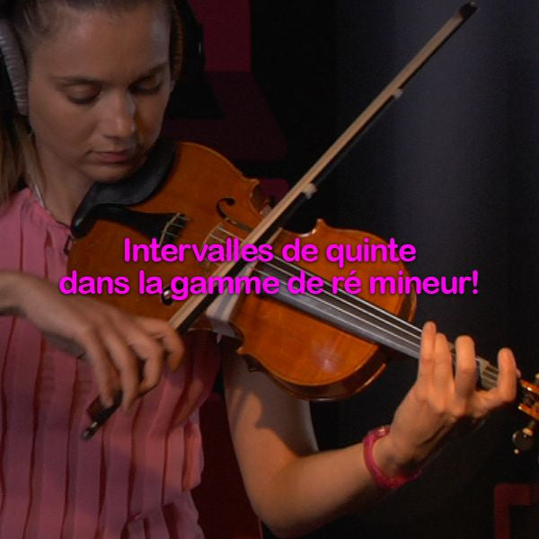 Leçon 124: Intervalles de quinte dans la gamme de  ré  mineur! - violino online, play violin online,   - tocar violin online, уроки игры на скрипке, Metodo Mirkovic - cours de violon en ligne, geige online lernen