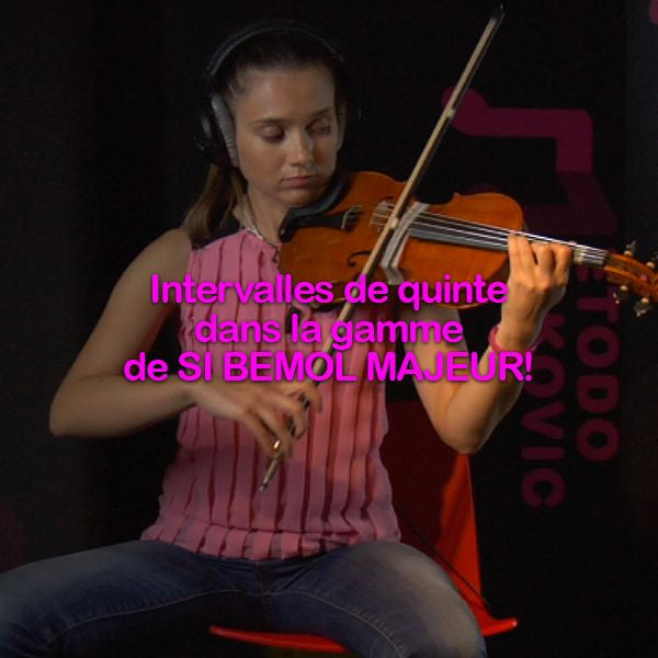 Leçon 125: Intervalles de quinte dans la gamme de  SI BEMOL MAJEUR ! - violino online, play violin online,   - tocar violin online, уроки игры на скрипке, Metodo Mirkovic - cours de violon en ligne, geige online lernen