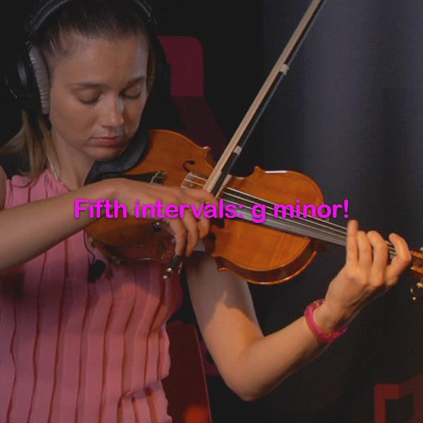 Lesson 126: Fifth intervals: g minor! - violino online, play violin online,   - tocar violin online, уроки игры на скрипке, Metodo Mirkovic - cours de violon en ligne, geige online lernen