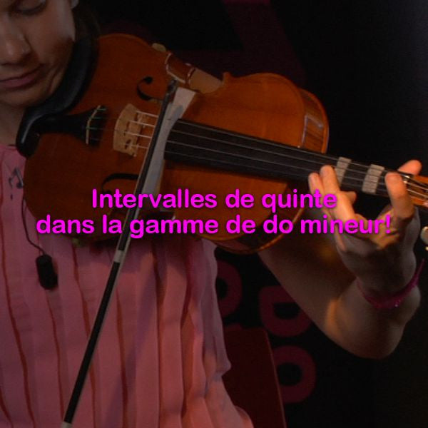 Leçon 128: Intervalles de quinte dans la gamme de do mineur ! - violino online, play violin online,   - tocar violin online, уроки игры на скрипке, Metodo Mirkovic - cours de violon en ligne, geige online lernen