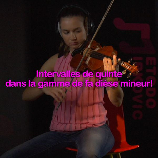 Leçon 134: Intervalles de quinte dans la gamme de fa dièse mineur ! - violino online, play violin online,   - tocar violin online, уроки игры на скрипке, Metodo Mirkovic - cours de violon en ligne, geige online lernen
