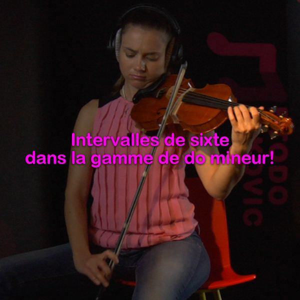 Leçon 142: Intervalles de sixte dans la gamme de do mineur ! - violino online, play violin online,   - tocar violin online, уроки игры на скрипке, Metodo Mirkovic - cours de violon en ligne, geige online lernen