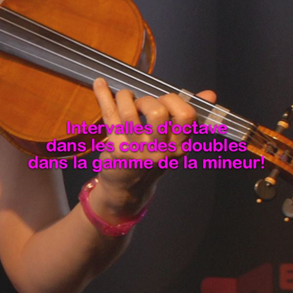 Leçon 151: Intervalles d'octave dans les cordes doubles dans la gamme de la mineur ! - violino online, play violin online,   - tocar violin online, уроки игры на скрипке, Metodo Mirkovic - cours de violon en ligne, geige online lernen