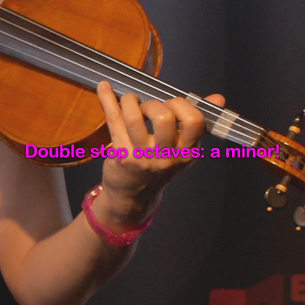 Lesson 151:  Double stop octaves: a minor! - violino online, play violin online,   - tocar violin online, уроки игры на скрипке, Metodo Mirkovic - cours de violon en ligne, geige online lernen