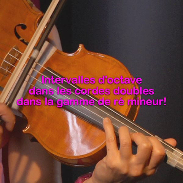 Leçon 153: Intervalles d'octave dans les cordes doubles dans la gamme de ré mineur ! - violino online, play violin online,   - tocar violin online, уроки игры на скрипке, Metodo Mirkovic - cours de violon en ligne, geige online lernen