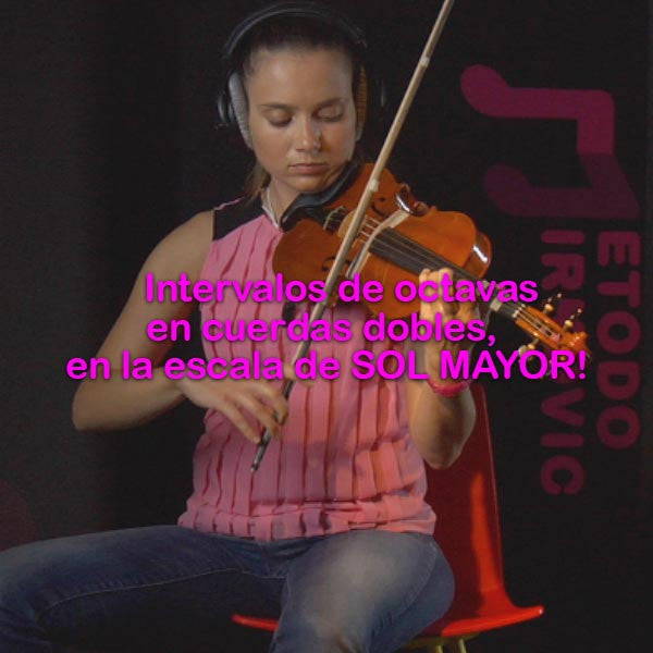 154:  intervalos    de    octavas    en    cuerdas    dobles,    en    la    escala    de    SOL    MAYOR ! - violino online, play violin online,   - tocar violin online, уроки игры на скрипке, Metodo Mirkovic - cours de violon en ligne, geige online lernen