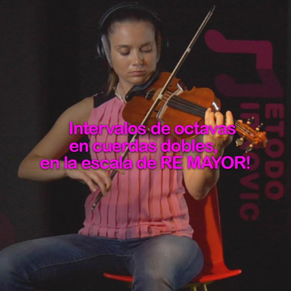 156:  intervalos    de    octavas    en    cuerdas    dobles,    en    la    escala    de    RE    MAYOR ! - violino online, play violin online,   - tocar violin online, уроки игры на скрипке, Metodo Mirkovic - cours de violon en ligne, geige online lernen