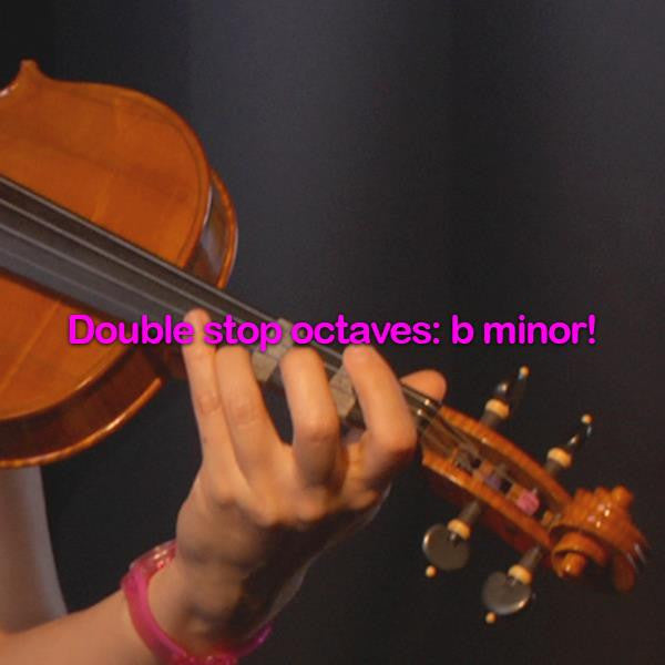 Lesson 157: Double stop octaves: b minor! - violino online, play violin online,   - tocar violin online, уроки игры на скрипке, Metodo Mirkovic - cours de violon en ligne, geige online lernen