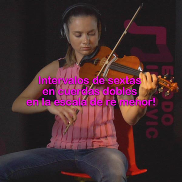161: intervalos  de    sextas    en    cuerdas    dobles    en    la    escala    de    re    menor    ! - violino online, play violin online,   - tocar violin online, уроки игры на скрипке, Metodo Mirkovic - cours de violon en ligne, geige online lernen