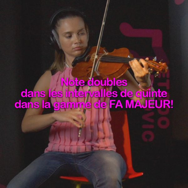 Leçon 168: Note doubles dans les intervalles de quinte dans la gamme de FA MAJEUR ! - violino online, play violin online,   - tocar violin online, уроки игры на скрипке, Metodo Mirkovic - cours de violon en ligne, geige online lernen