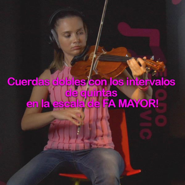 168: cuerdas  dobles    con    los    intervalos    de    quintas    en    la    escala    de    FA    MAYOR! - violino online, play violin online,   - tocar violin online, уроки игры на скрипке, Metodo Mirkovic - cours de violon en ligne, geige online lernen
