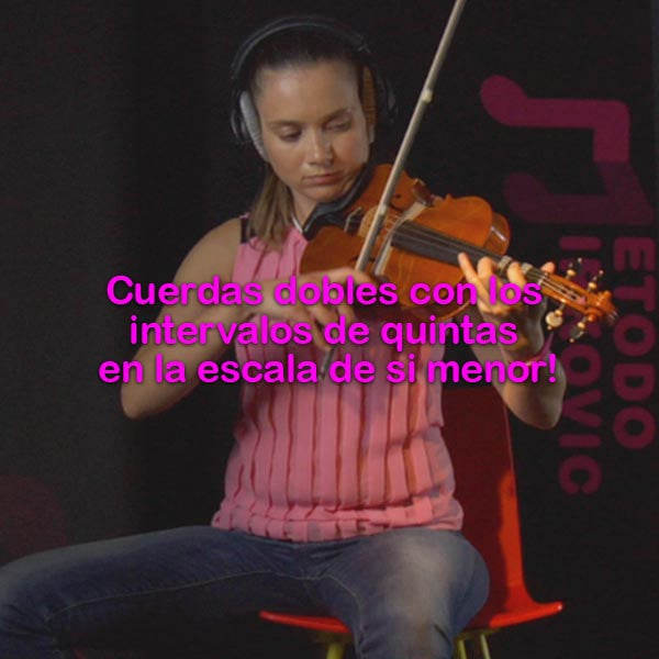 173: cuerdas  dobles    con    los    intervalos    de    quintas    en    la    escala    de    si    menor! - violino online, play violin online,   - tocar violin online, уроки игры на скрипке, Metodo Mirkovic - cours de violon en ligne, geige online lernen