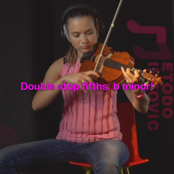 Lesson 173:Double stop fifths: b minor! - violino online, play violin online,   - tocar violin online, уроки игры на скрипке, Metodo Mirkovic - cours de violon en ligne, geige online lernen