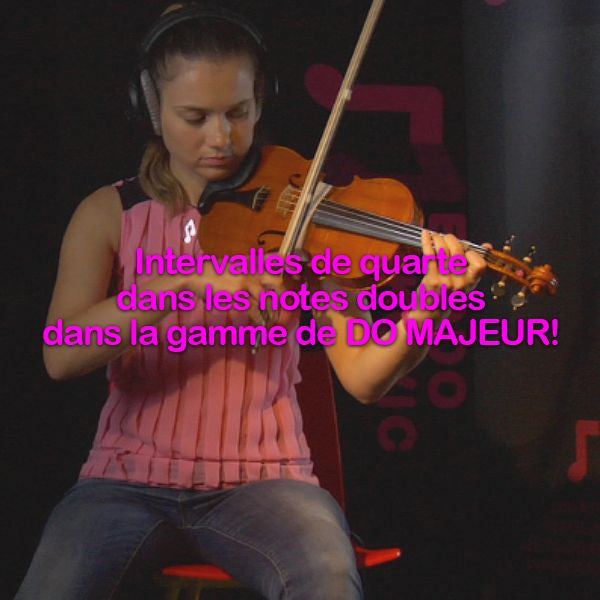 Leçon 174: Intervalles de quarte dans les notes doubles dans la gamme de DO MAJEUR! - violino online, play violin online,   - tocar violin online, уроки игры на скрипке, Metodo Mirkovic - cours de violon en ligne, geige online lernen