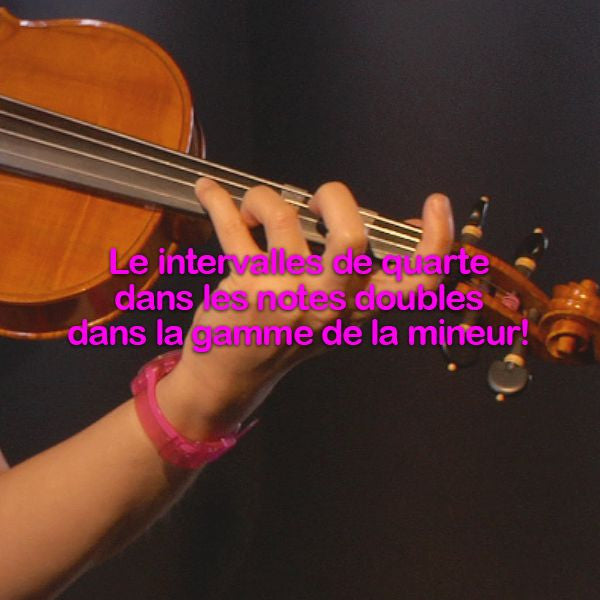 Leçon 175: Le intervalles de quarte dans les notes doubles dans la gamme de la mineur ! - violino online, play violin online,   - tocar violin online, уроки игры на скрипке, Metodo Mirkovic - cours de violon en ligne, geige online lernen