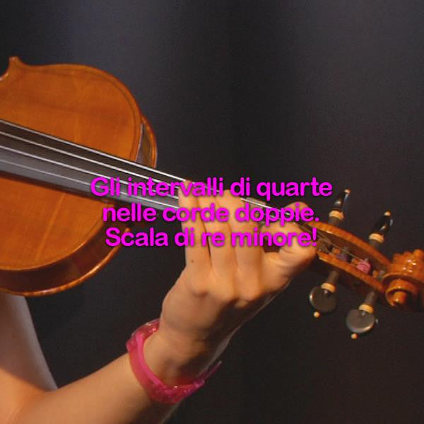 Lezione 177 : Gli intervalli delle quarte nelle corde doppie: scala di re minore! - violino online, play violin online,   - tocar violin online, уроки игры на скрипке, Metodo Mirkovic - cours de violon en ligne, geige online lernen
