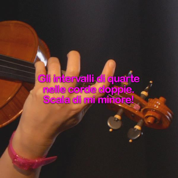 Lezione 179 : Gli intervalli delle quarte nelle corde doppie: scala di mi minore! - violino online, play violin online,   - tocar violin online, уроки игры на скрипке, Metodo Mirkovic - cours de violon en ligne, geige online lernen