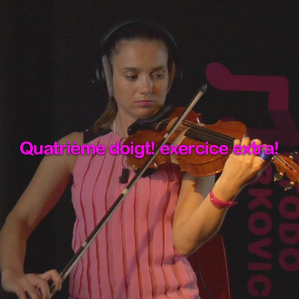 Leçon 038: Quatrième  doigt! exercice extra! - violino online, play violin online,   - tocar violin online, уроки игры на скрипке, Metodo Mirkovic - cours de violon en ligne, geige online lernen